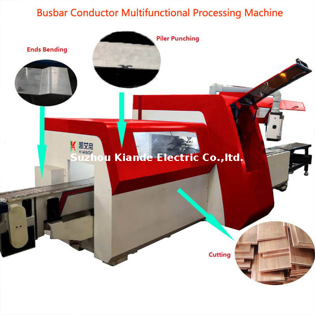 Máquina de procesamiento de conductores de barras colectoras para punzonado y corte de conductos colectores