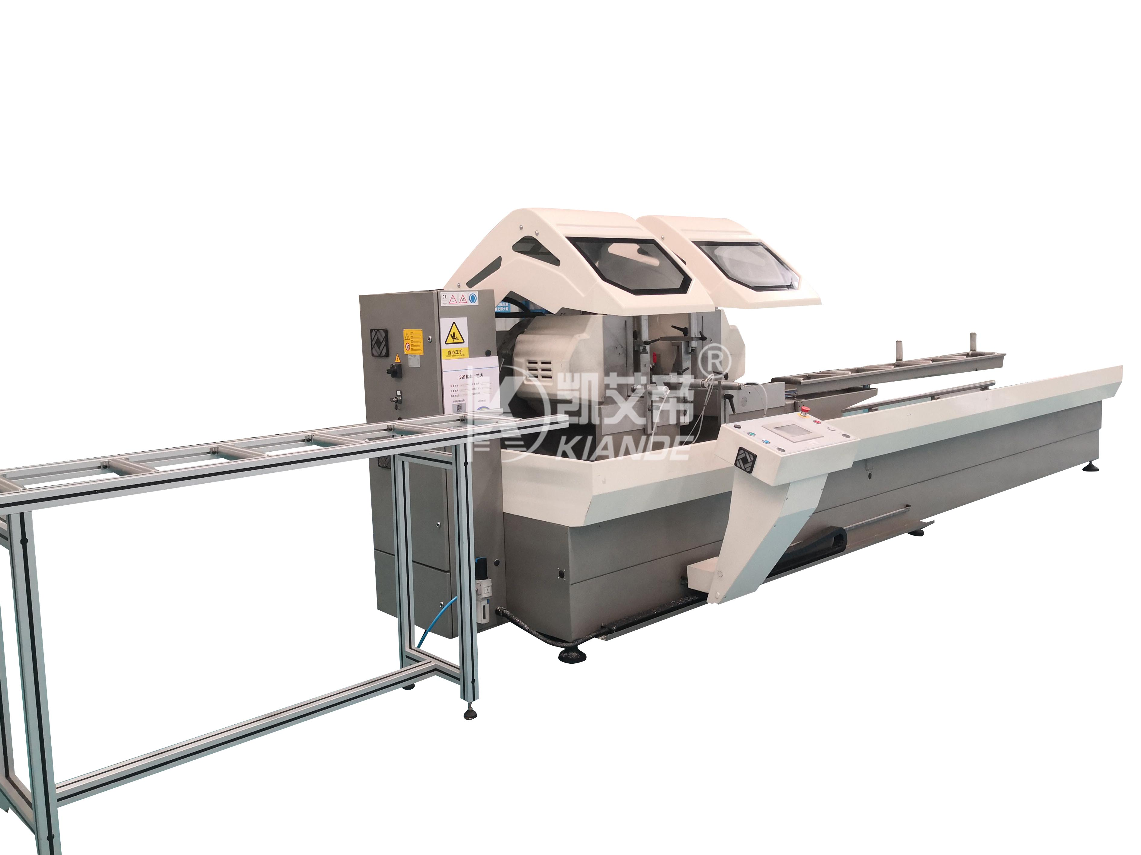 Máquina cortadora de doble cabezal de perfil de aluminio
